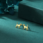 Cute Dog Stud Earrings in Sterling Silver, Puppy Earrings, Silver, Gold or Rose Gold, Nature Inspired Animal Earrings, Terrier, Jack Russell