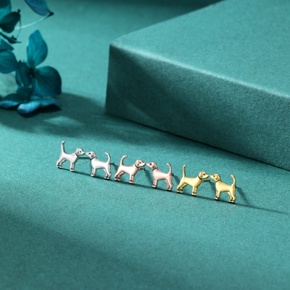 Cute Dog Stud Earrings in Sterling Silver, Puppy Earrings, Silver, Gold or Rose Gold, Nature Inspired Animal Earrings, Terrier, Jack Russell