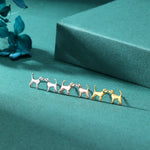 Cute Dog Stud Earrings in Sterling Silver, Puppy Earrings, Silver, Gold or Rose Gold, Nature Inspired Animal Earrings, Terrier, Jack Russell