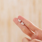 Paisley Pattern Stud Earrings in Sterling Silver, Silver or Gold, Small Stacking Earrings