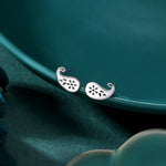 Paisley Pattern Stud Earrings in Sterling Silver, Silver or Gold, Small Stacking Earrings