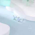 Sterling Silver Opal Blue CZ Butterfly Stud Earrings, Gold or Silver or Rose Gold, Marquise CZ Earrings, Butterfly Earrings