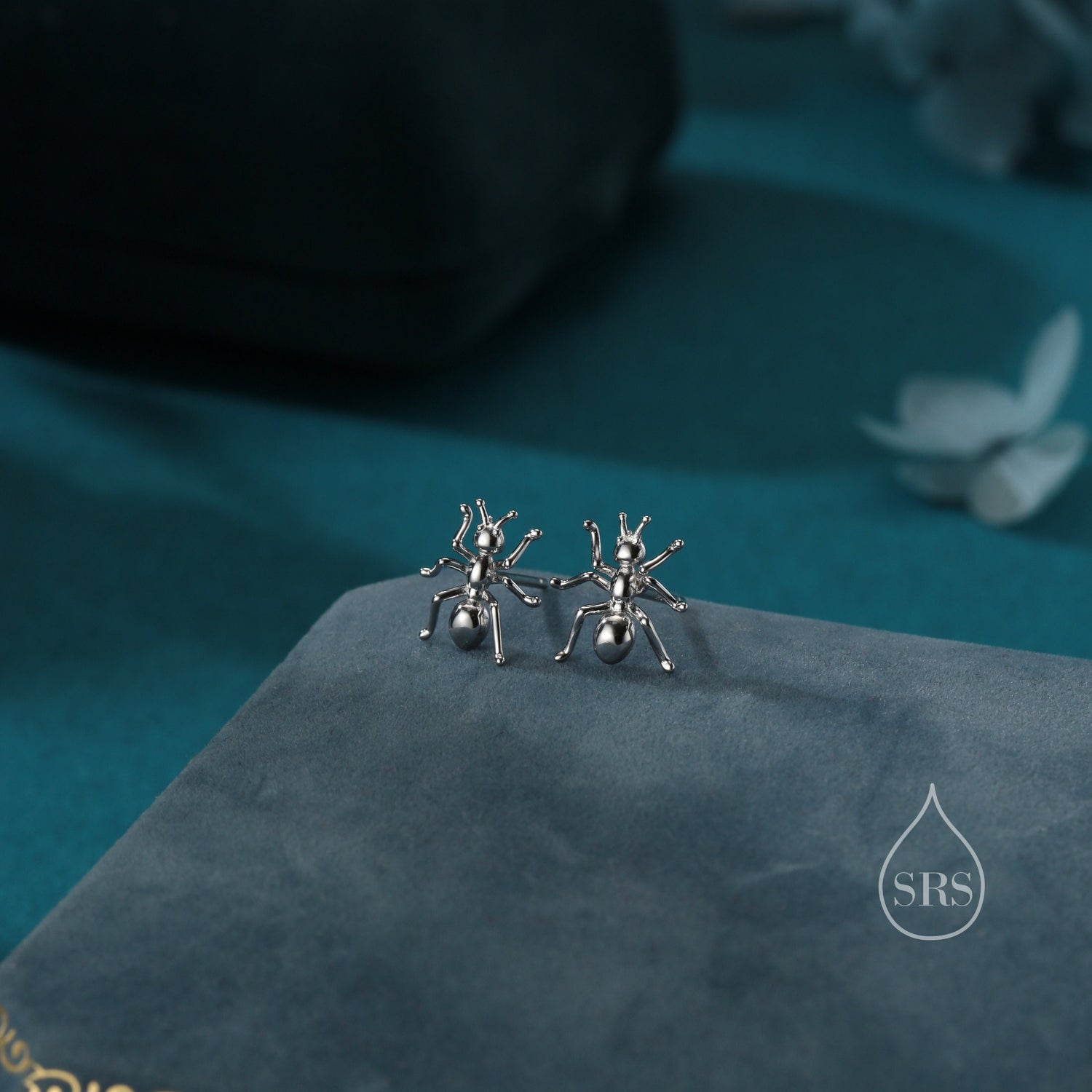 Ant Stud Earrings in Sterling Silver, Silver or Gold or Rose Gold, Ant Insect Animal Earrings, Nature Inspired