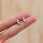 Ant Stud Earrings in Sterling Silver, Silver or Gold or Rose Gold, Ant Insect Animal Earrings, Nature Inspired