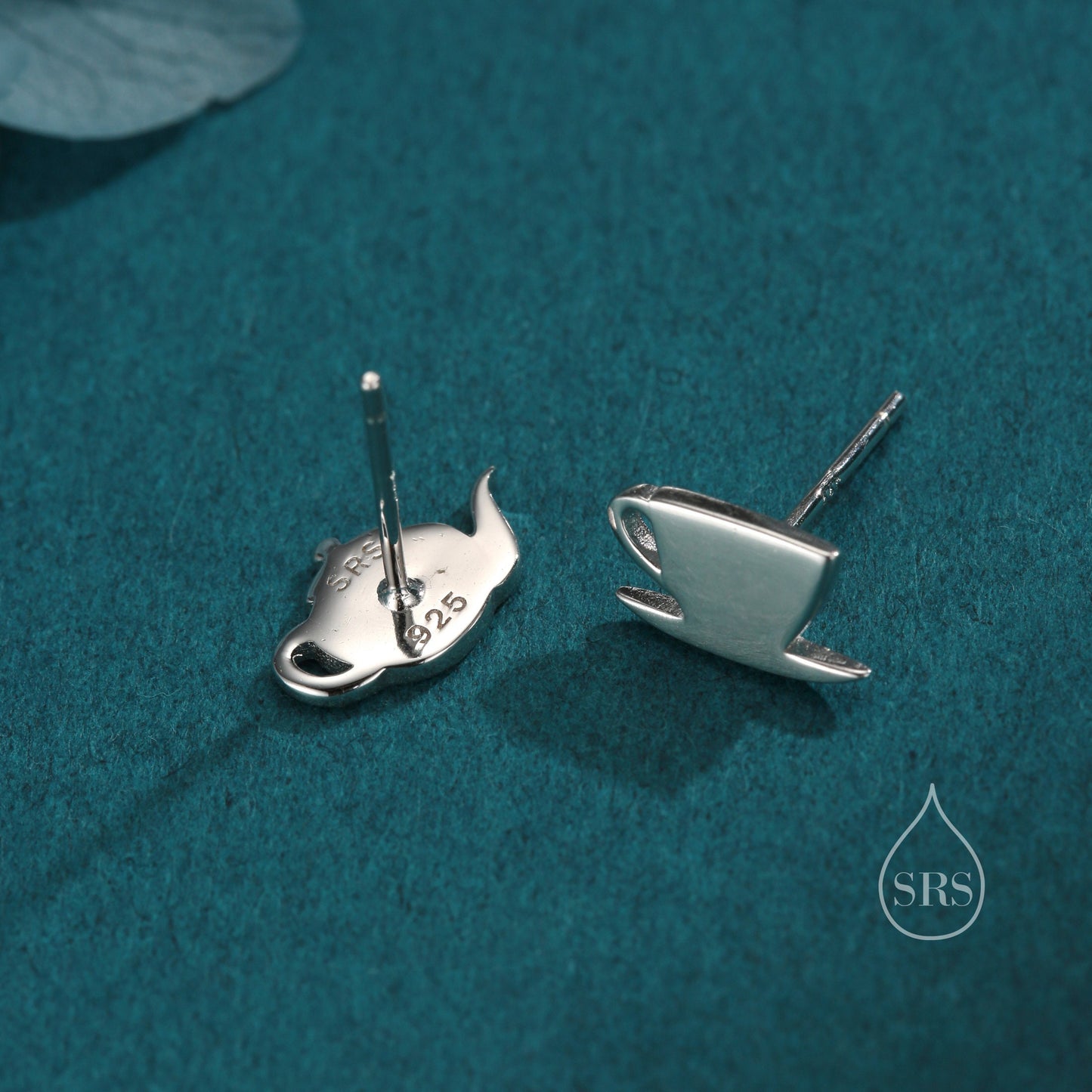 Mismatched Teapot and Tea Stud Earrings in Sterling Silver, Silver or Gold or Rose Gold, Asymmetric Teacup Earrings,