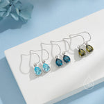 Sterling Silver Olive Green CZ Droplet Drop Earrings in Sterling Silver, Silver or Gold, Pear Shape Cubic Zirconia Hook Earrings