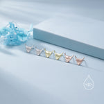 Dainty Highland Cow Stud Earrings in Sterling Silver, Silver or Gold , 2D Bull Earrings, Cow Earrings, Scottish Design