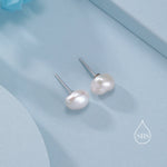 Keshi Pearls Stud Earrings in Sterling Silver, Baroque Pearl Earrings, Genuine Freshwater Pearls Earrings, Simple and Minimalist,