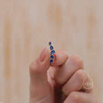 Sapphire Blue Droplet CZ Cluster Crawler Earrings in Sterling Silver, Silver or Gold, Pear CZ Cluster Crawler, Cluster Earrings