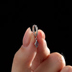 Very Tiny Rhombus Amethyst Purple CZ Huggie Hoop in Sterling Silver, Silver or Gold, Minimalist Simple Kite Shape CZ Hoop Earrings