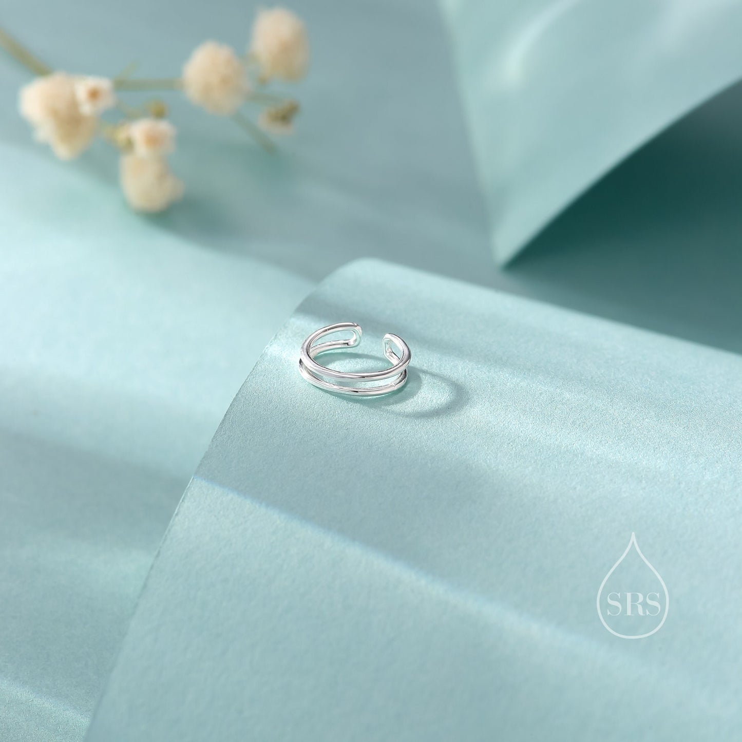 Minimalist Sterling Silver Ear Cuff, Double Bar Ear Cuff, Simple and Minimalist