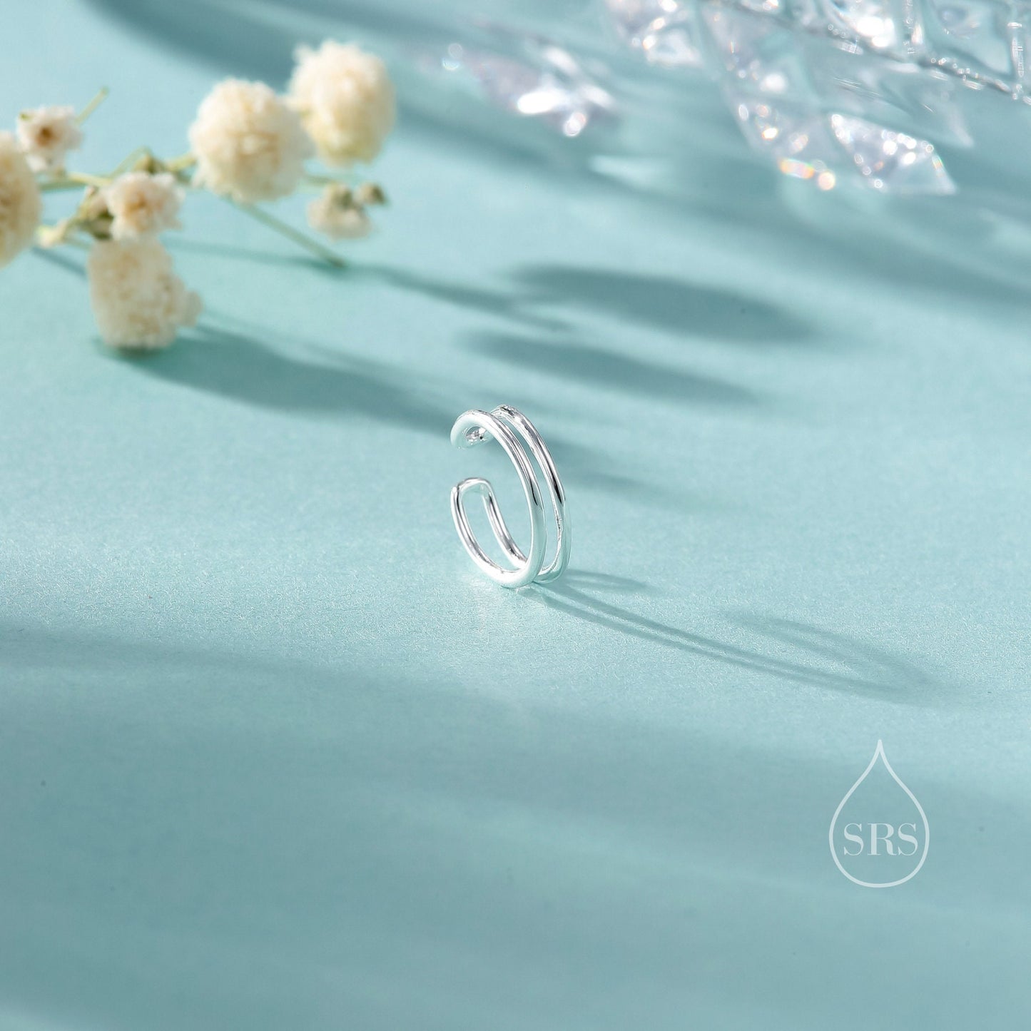 Minimalist Sterling Silver Ear Cuff, Double Bar Ear Cuff, Simple and Minimalist