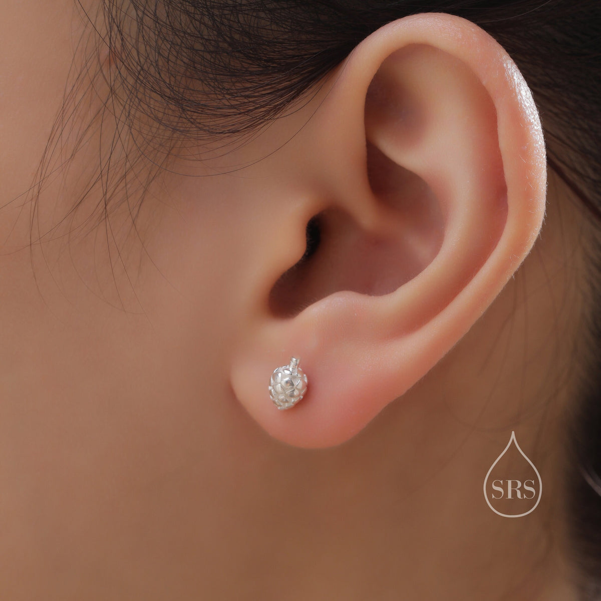 Tiny Pine Cone Stud Earrings