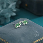 Tiny Enamel Frog Stud Earrings in Sterling Silver, Kawaii Frog Earrings, Green Frog Earrings, Nature Inspired