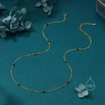 2mm Black Spinel Beaded Satellite Chain Necklace