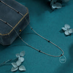 2mm Black Spinel Beaded Satellite Chain Necklace