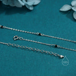 2mm Black Spinel Beaded Satellite Chain Necklace