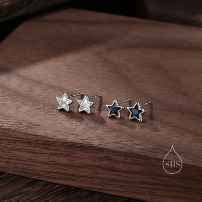 CZ Star Stud Earrings in Sterling Silver, Silver or Gold,  Sparkly Crystal Star Earrings, Stacking Earrings