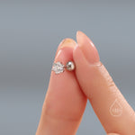 Brilliant Cut 4mm CZ Six Prong 18G Screw Back Earrings in Sterling Silver