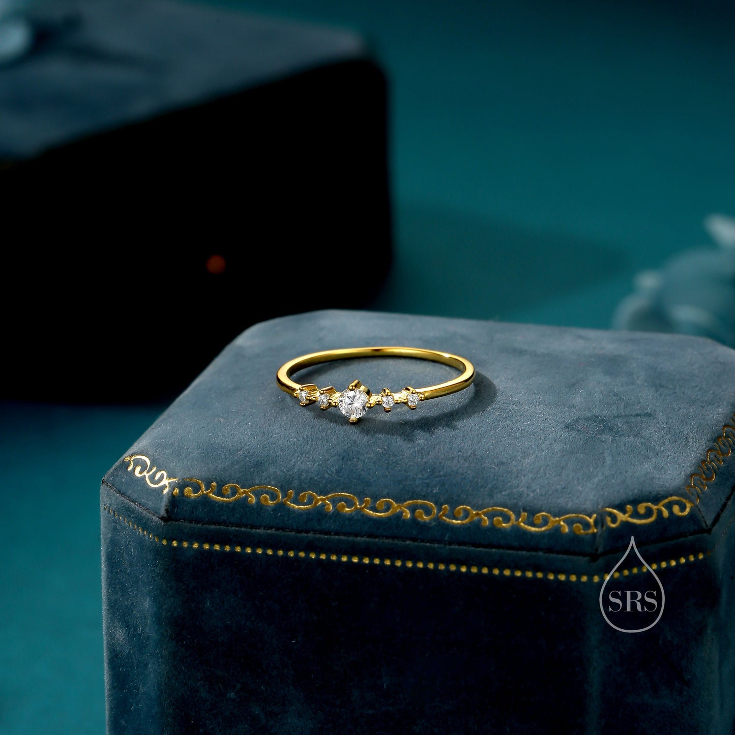 CZ Ring in Sterling Silver, Silver or Gold, Delicate Diamond Ring Ring, Size US 5 - 8