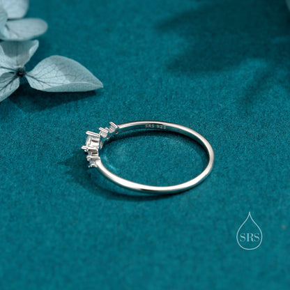 CZ Ring in Sterling Silver, Silver or Gold, Delicate Diamond Ring Ring, Size US 5 - 8