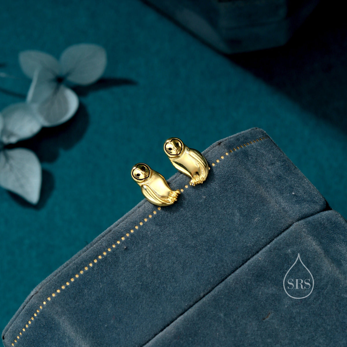 Barn Owl Stud Earrings in Sterling Silver, Gold and Rose Gold. Owl Bird Earrings, Nature Inspired Animal Earrings