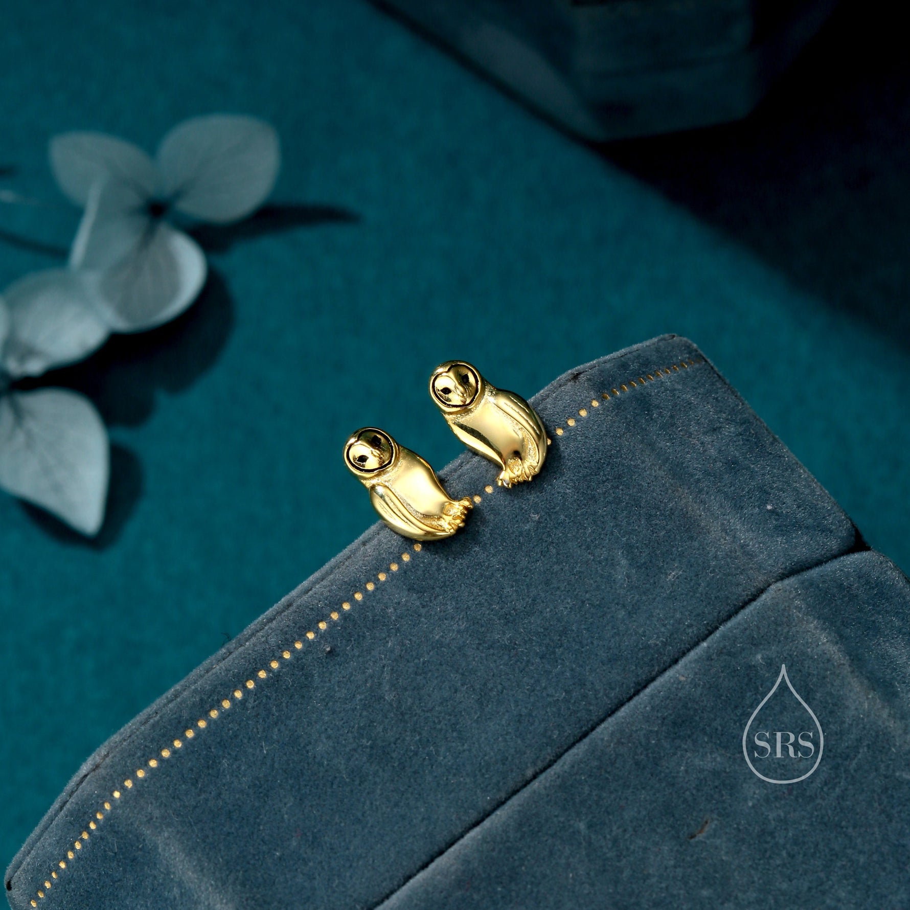 Barn Owl Stud Earrings in Sterling Silver, Gold and Rose Gold. Owl Bird Earrings, Nature Inspired Animal Earrings