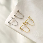 Ball Chain Earrings in Sterling Silver, Silver or Gold, Tiny Ear Jacket, Dainty Jewellery