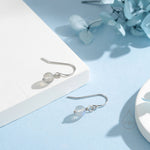 Genuine Labradorite Drop Hook Earrings in Sterling Silver, Silver or Gold, 6mm Labradorite Ball Earrings
