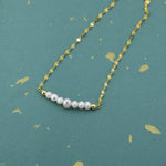 Genuine Pearl Bar Necklace in Sterling Silver, Silver or Gold , Genuine Freshwater Pearls, Pearl Necklace