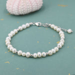 Freshwater Pearl and Silver Bead Bracelet