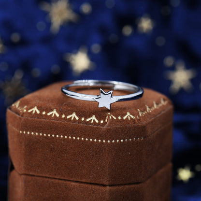 Sterling Silver Dainty Star Open Ring, Adjustable Size, Star of David Ring, Celestial Jewellery, Dainty Star of David Ring