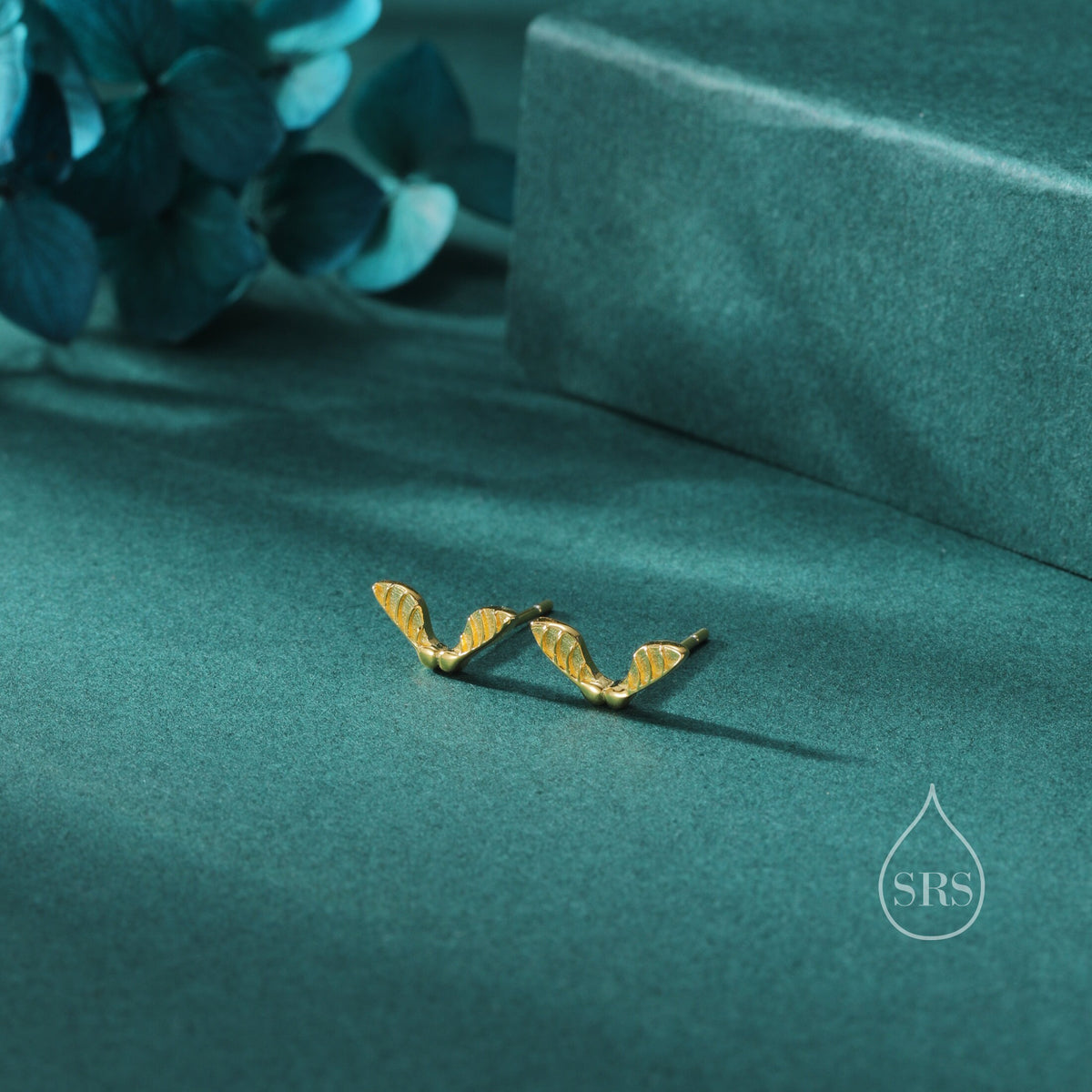Sycamore Seed Stud Earrings in Sterling Silver, Nature Inspired Leaf Earrings - Maple Leaf Earrings, Silver Gold or Rose Gold