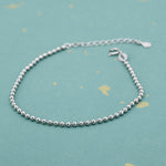 Sterling Silver Minimalist Skinny Ball Chain Delicate Bracelet and Anklet with Adjustable Chain, Silver or Gold