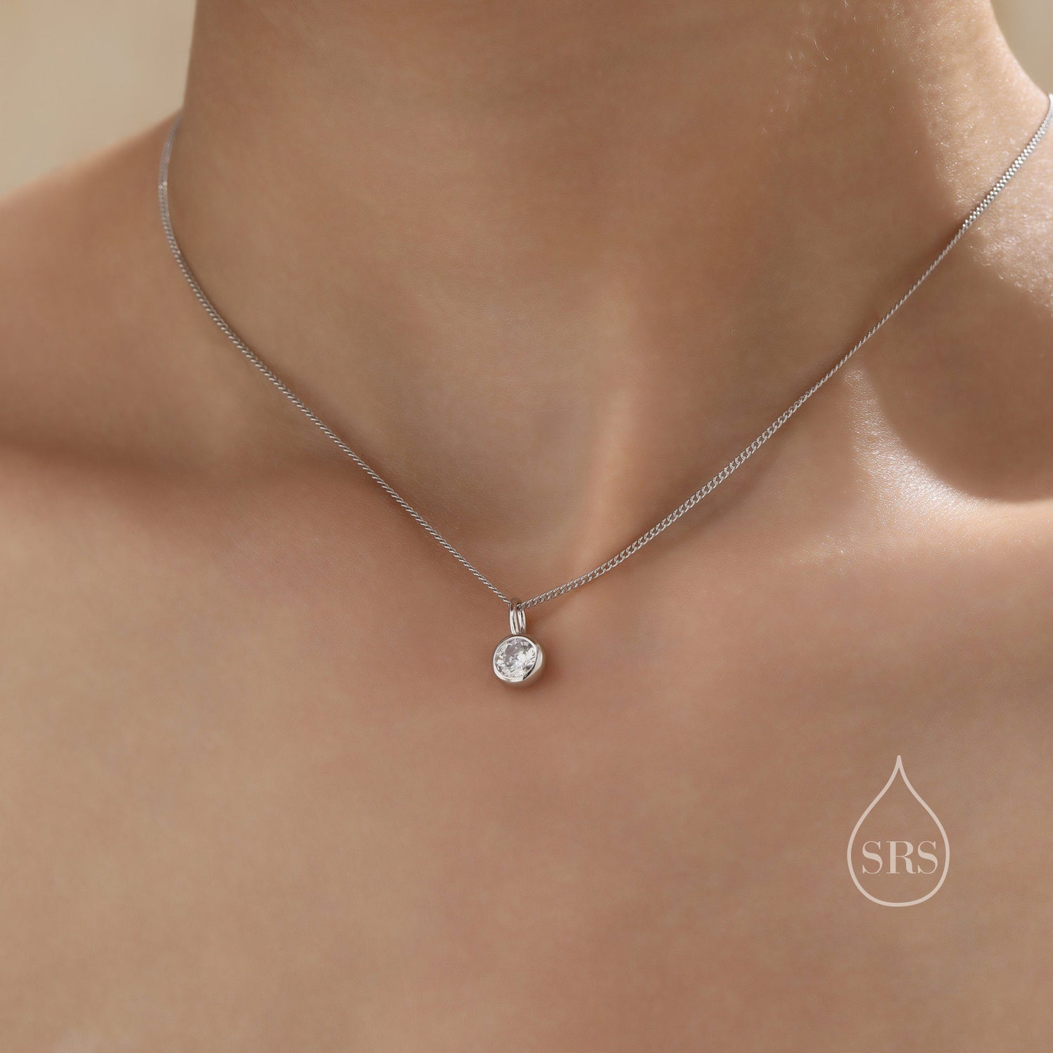 Clear CZ Bubble Pendant Necklace