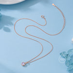 Tanzanite Blue CZ Bubble Pendant Necklace