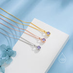 Tanzanite Blue CZ Bubble Pendant Necklace