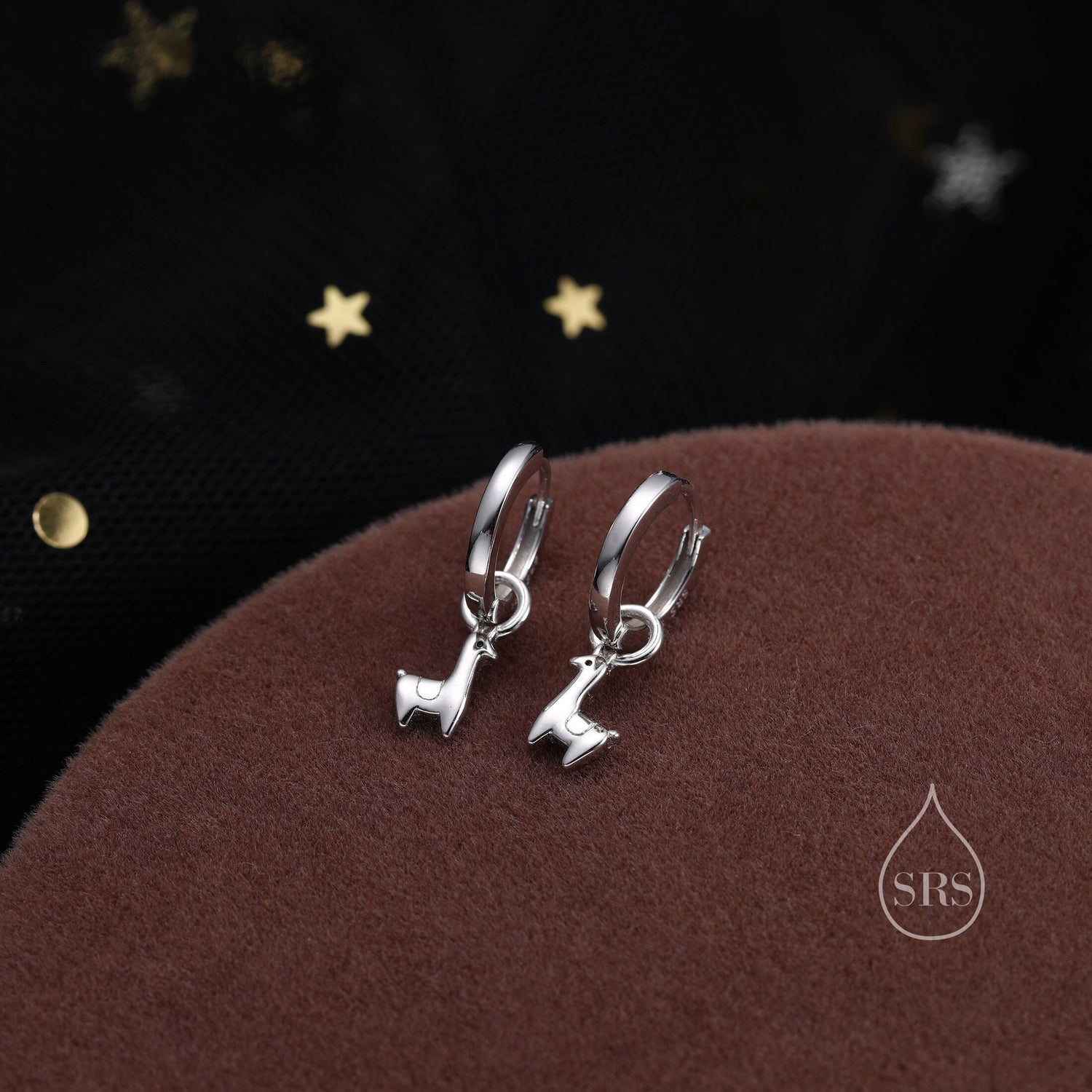 Llama Huggie Hoop Earrings in Sterling Silver, Alpaca Huggie Hoops, Silver or Gold, Detachable Llama Alpaca Earrings