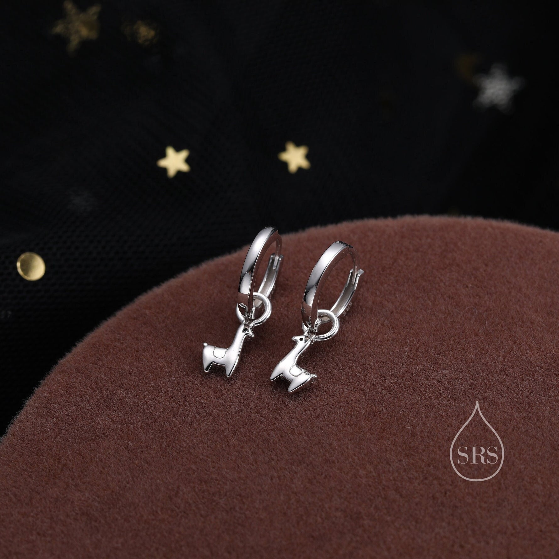 Llama Huggie Hoop Earrings in Sterling Silver, Alpaca Huggie Hoops, Silver or Gold, Detachable Llama Alpaca Earrings