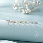 Extra Tiny Dragon 16G Internally Threaded Flat Back Earrings in Sterling Silver