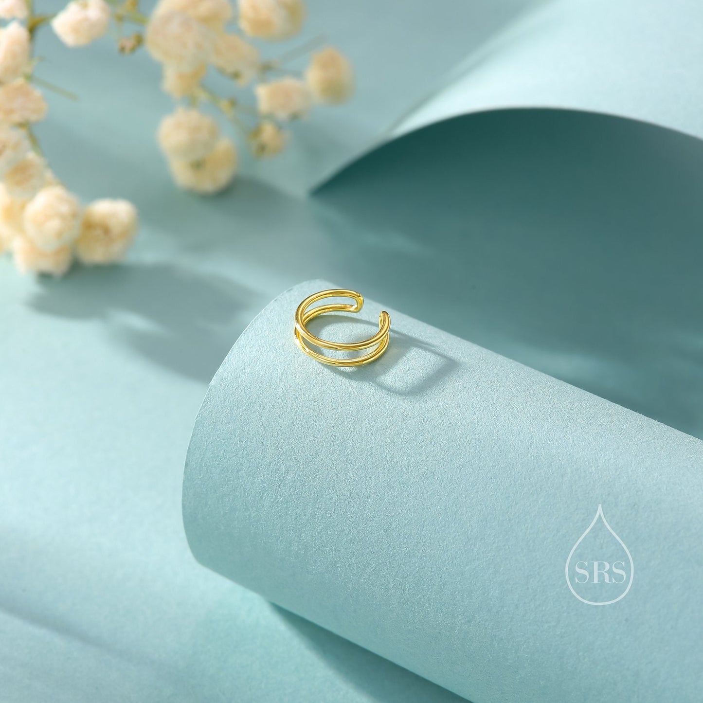 Minimalist Sterling Silver Ear Cuff, Double Bar Ear Cuff, Simple and Minimalist