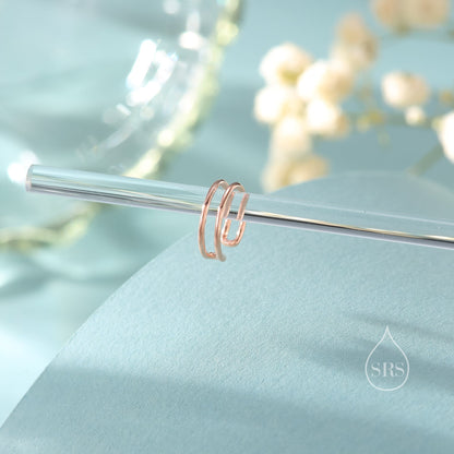 Minimalist Sterling Silver Ear Cuff, Double Bar Ear Cuff, Simple and Minimalist