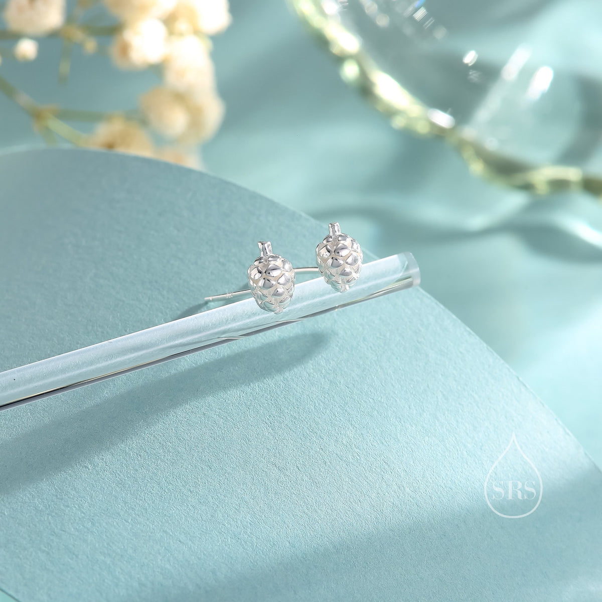 Tiny Pine Cone Stud Earrings