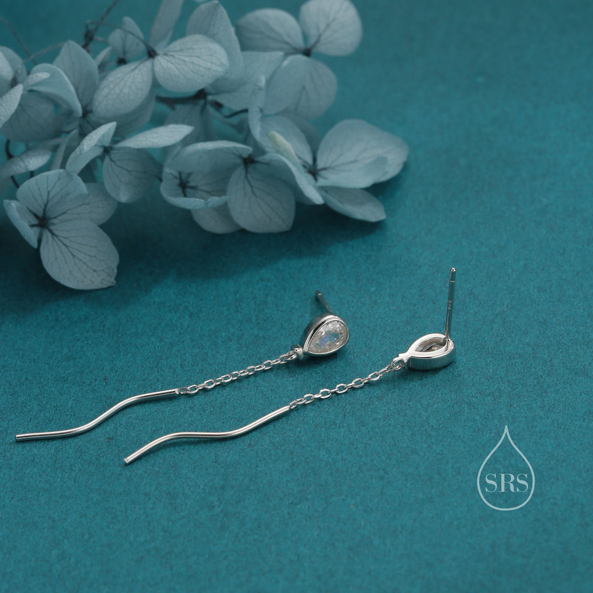 Sterling Silver Balloon Dangle Stud Earrings, Silver or Gold, Clear CZ Balloon Earrings, Cute and Quirky Design