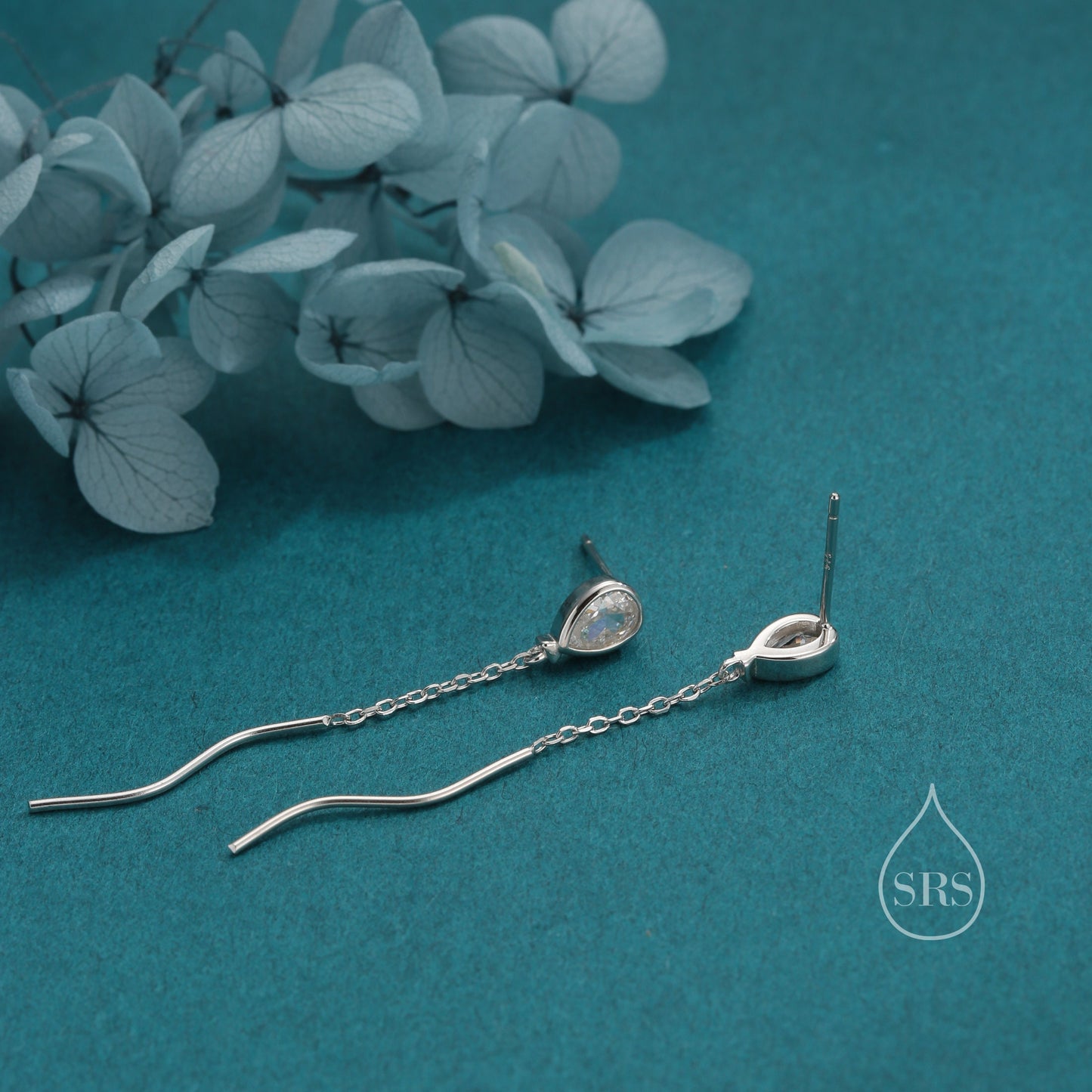 Sterling Silver Balloon Dangle Stud Earrings, Silver or Gold, Clear CZ Balloon Earrings, Cute and Quirky Design