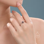 Black Opal Oval Ring in Sterling Silver, US 5 - 8, Lab Created Black Opal Stone Ring, Simulated Black Opal Ring