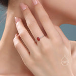 Red Onyx Oval Ring in Sterling Silver, US 5 - 8, Delicate Red Onyx Stone Ring, Natural Red Carnelian Onyx Ring