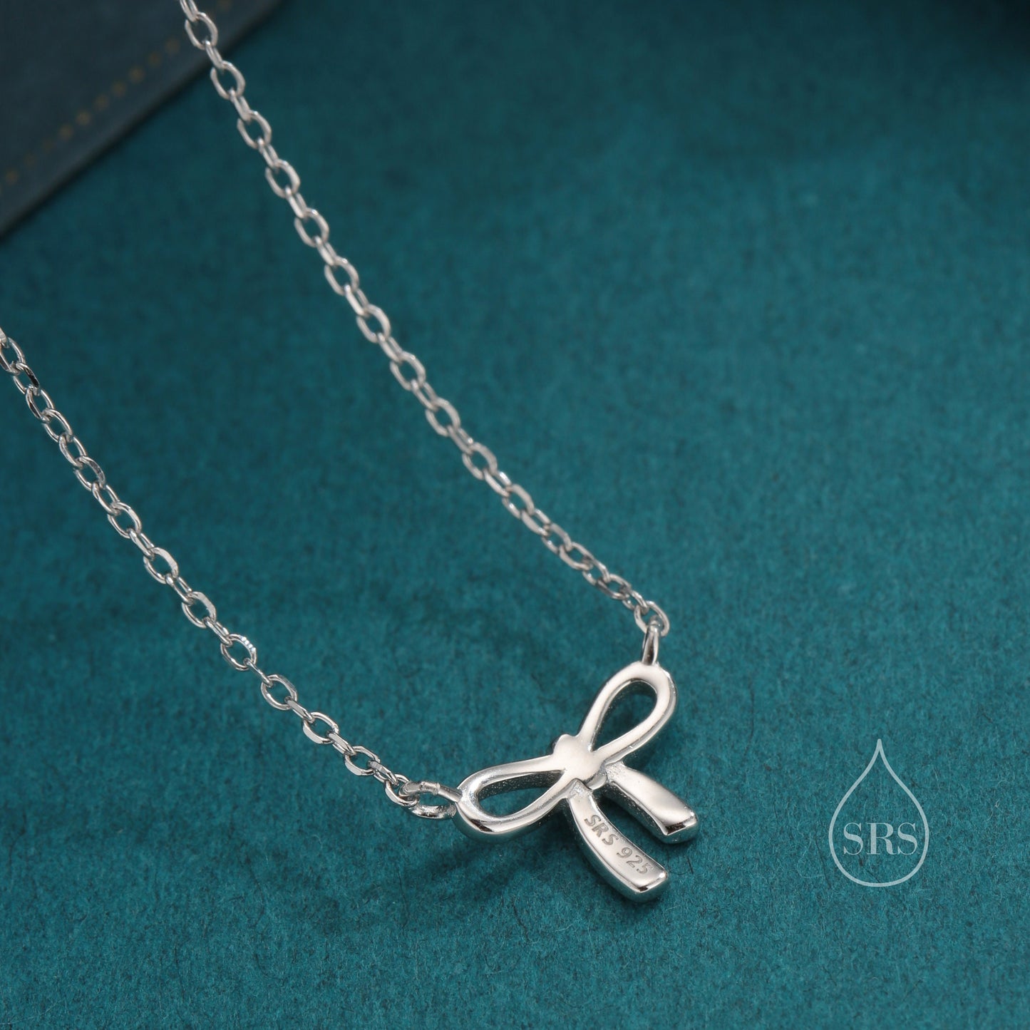 Tiny and Delicate Ribbon Bow Pendant Necklace in Sterling Silver, Ribbon Bow Necklace, Silver or Gold or Rose Gold - Cute Quirky and Fun