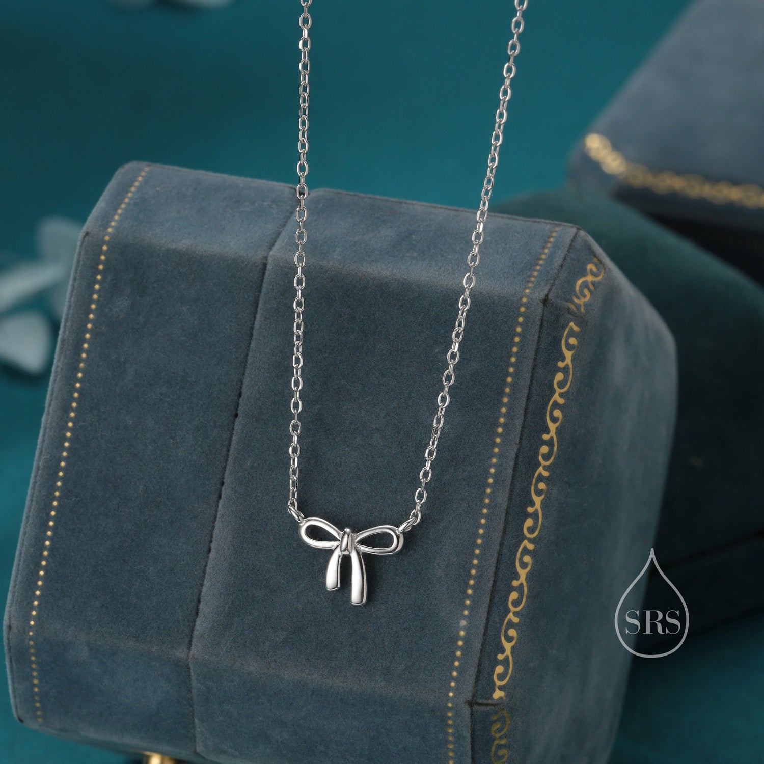 Tiny Ribbon Bow Charm Necklace