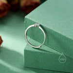 Sterling Silver Very Tiny CZ Heart Ring, Adjustable Size, Small Heart Ring, Tiny Heart Ring, Tiny CZ Heart Ring
